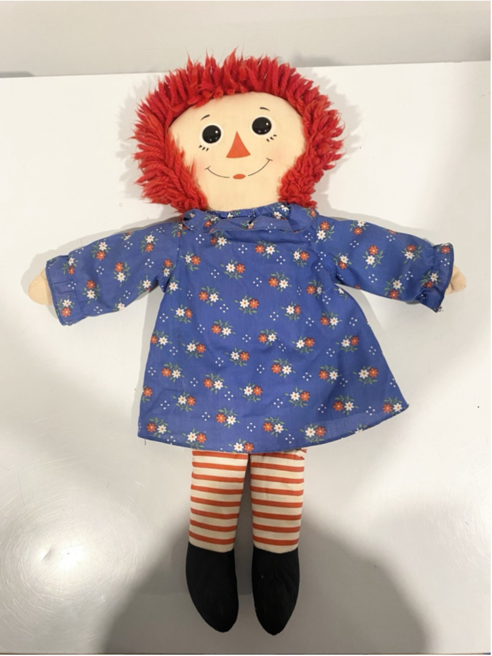 Vintage Hasbro Softies Raggedy Ann Doll 17” Johnny Gruelle I Love You Heart